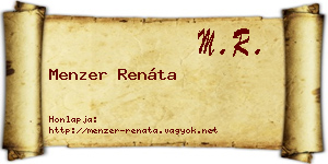 Menzer Renáta névjegykártya